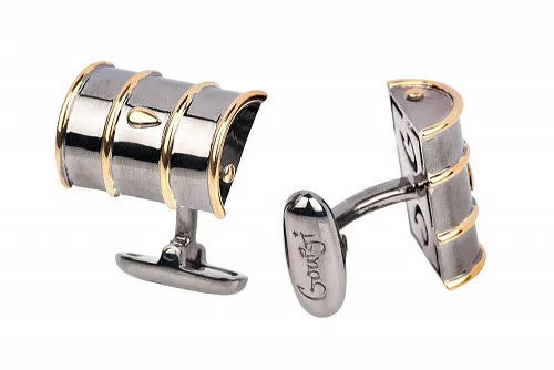 Запонки "Баррель" СЕРЕБРО / ЧЕРНЕНИЕ 12,45 Г